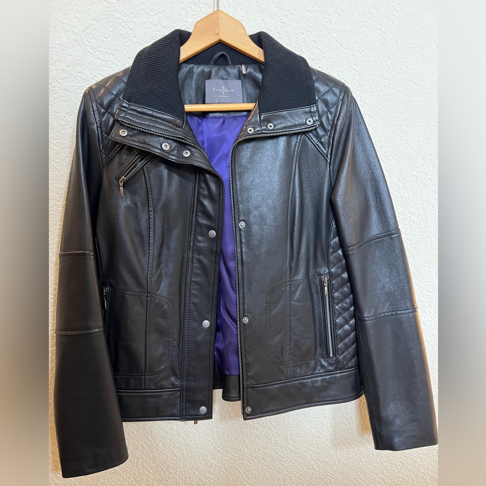Ladies Cole Haan leather jacket